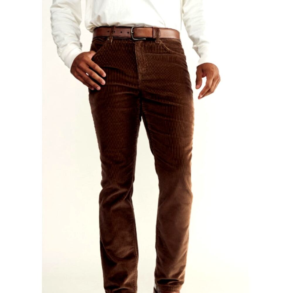 Tecovas Men's Brown Slim Straight Stretch Corduroy Jeans Size 38
